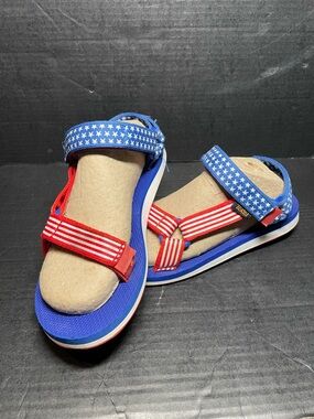 Teva Blue and Red Star & Stripe Sandals